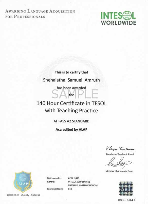 TEFL certificate