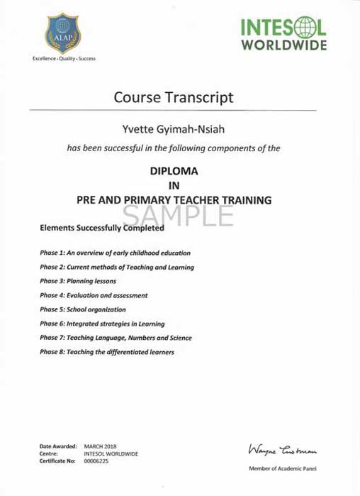 ppttc pre and primary teacher training certificate